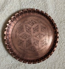 Handgraviertes Kupfertablett